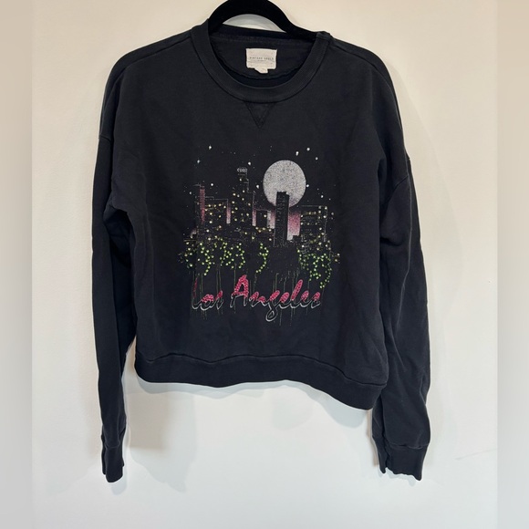 Free People Vintage Souls LA Skyline Black Sweatshirt - Picture 2 of 4